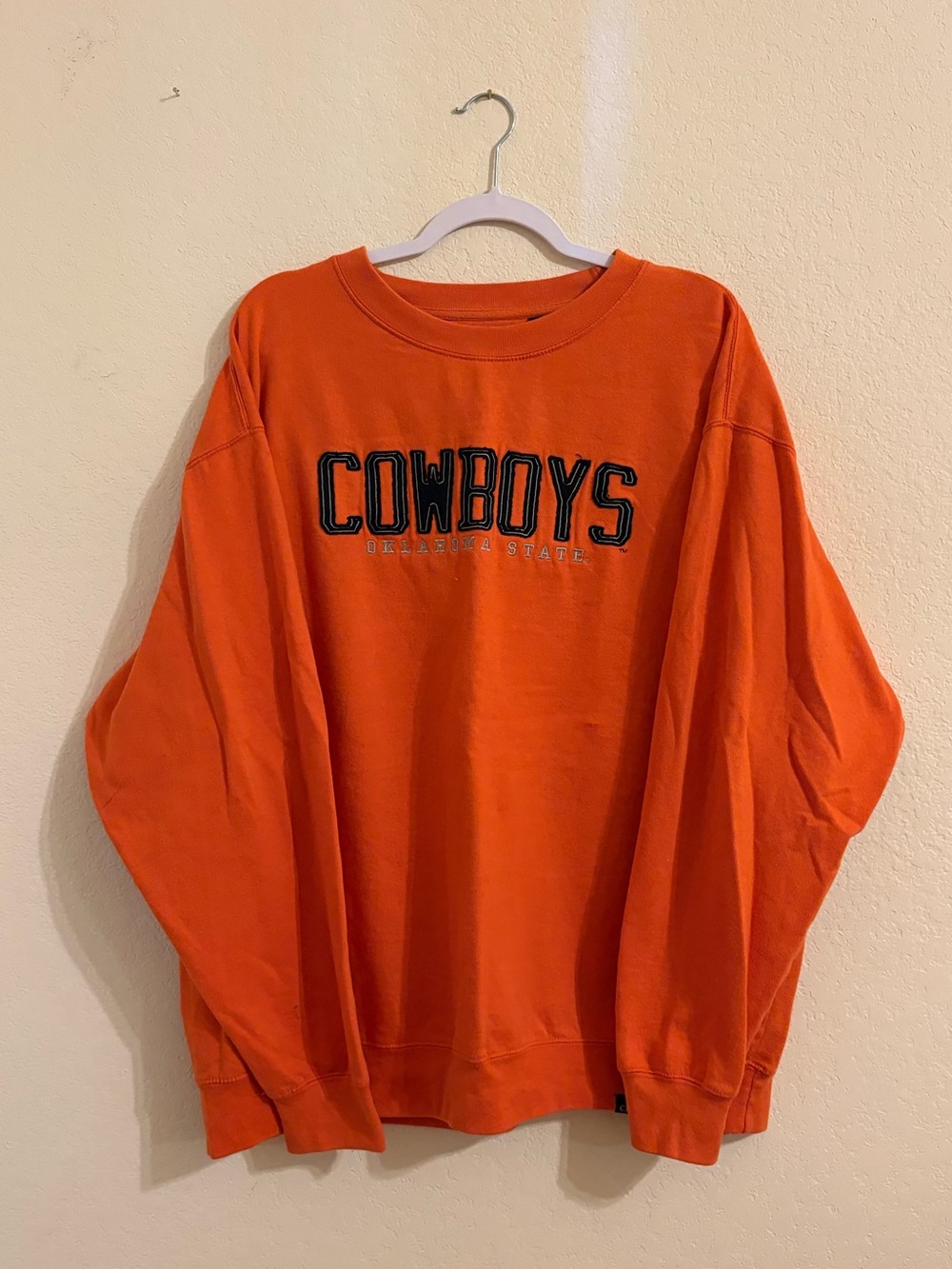 Oklahoma State Cowboys Embroidered Orange Crewneck Sweatshirt